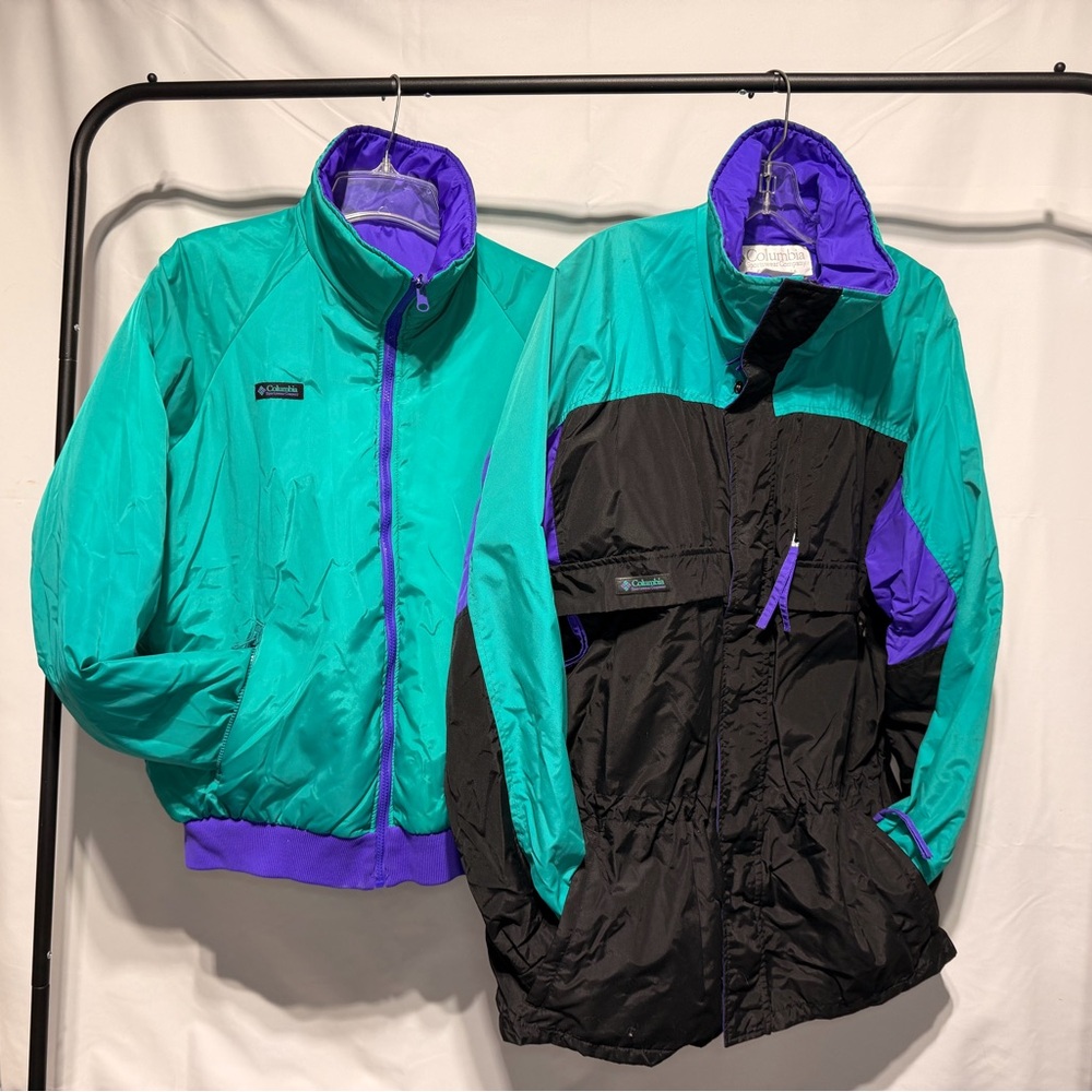 Columbia 4-In-1 Teal, Purple & Black Colorblock Jacket Medium